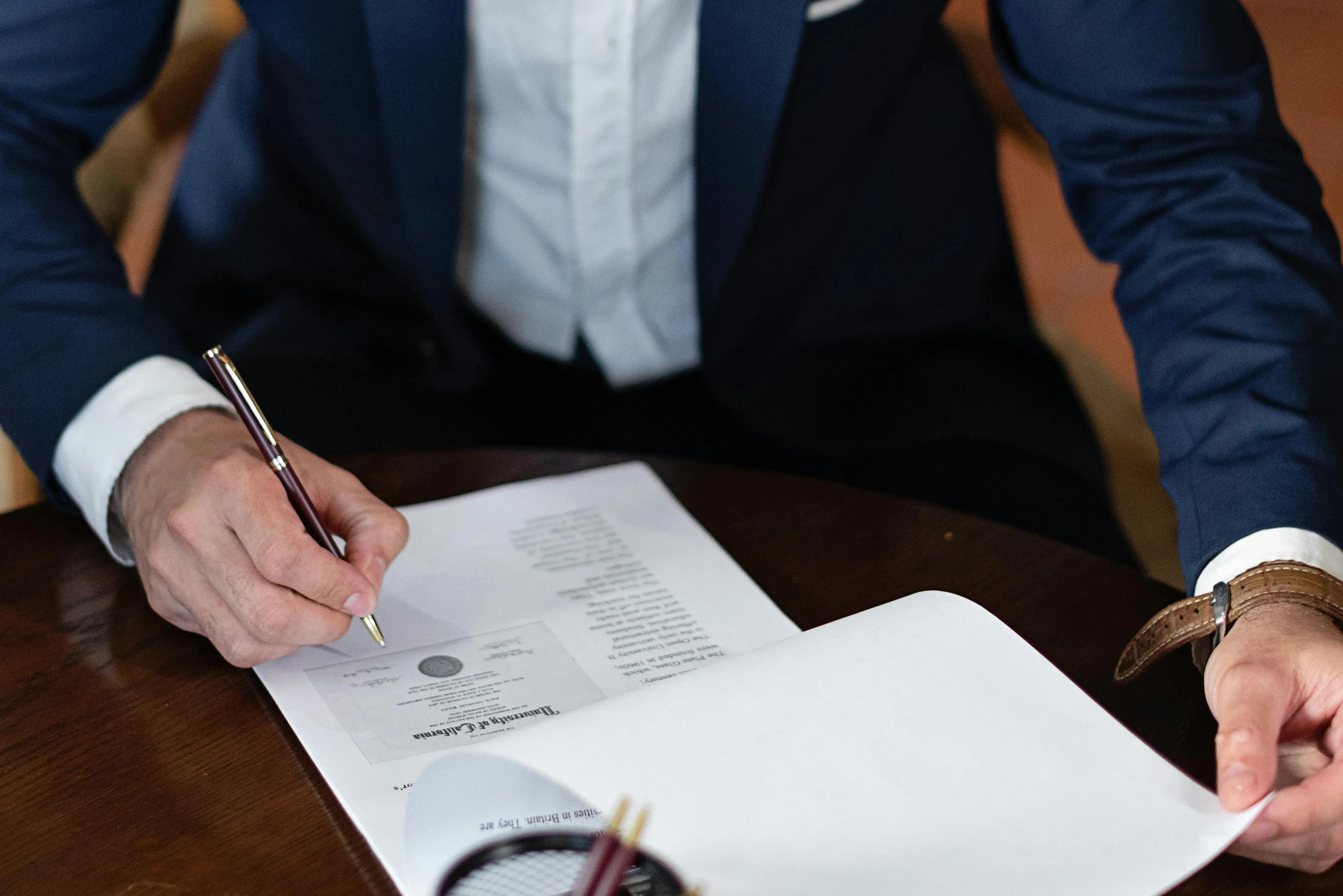 A close-up of an aviation legal team reviewing documents